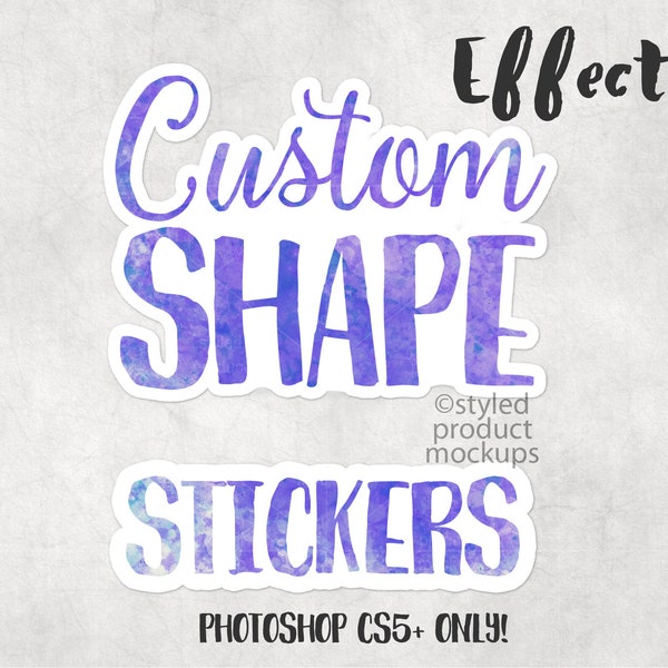 DIY custom sticker shape effects  for mocking up your custom sticker designs