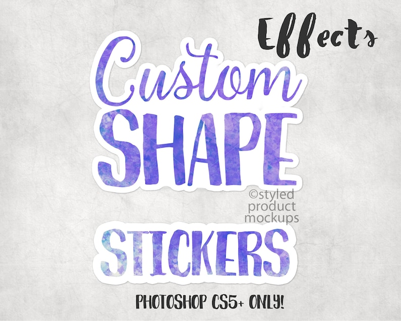 DIY custom sticker shape effects for mocking up your custom sticker designs