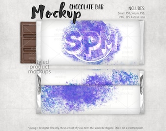 Chocolate bar wrapper party favor Mockup | Add your own image and background