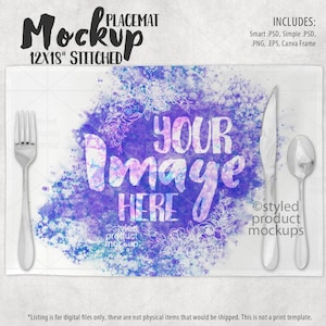 Dye sublimation 12x18 placemat Mockup | Add your own image and background