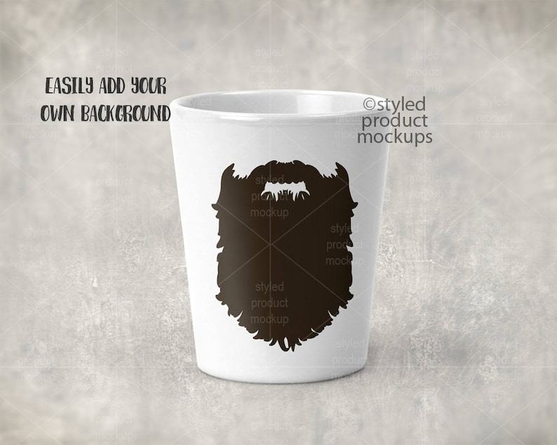 Download White ceramic sublimation shot glass template mockup Add | Etsy