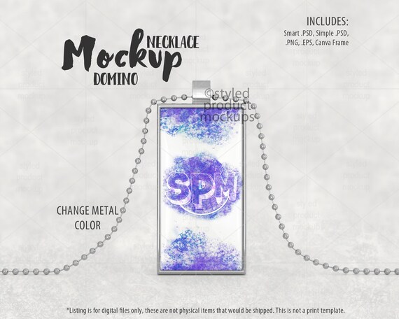 Dye sublimation domino 2x1 pendant Mockup | Add your own image and background