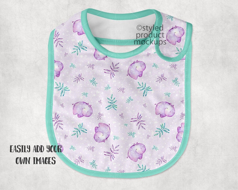 Download Add Your Own Image And Background Baby Bib With Contrast Edge Mockup Art Collectibles Color Efp Osteology Org