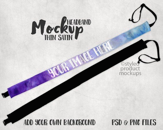 Download Thin Satin Headband Template Mockup Add Your Own Image And Etsy