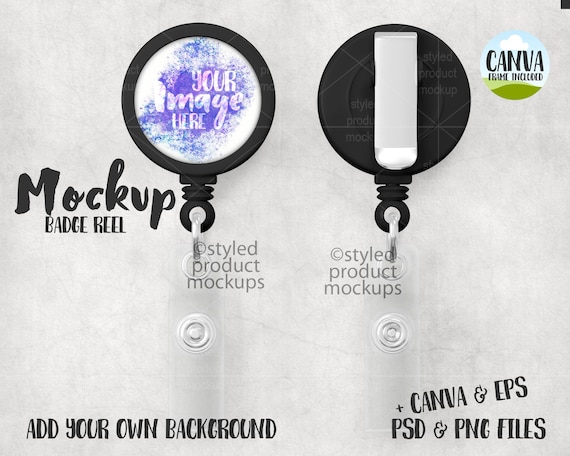 Dye Sublimation Plastic Badge Reel Mockup Add Your Own Image and Background  Canva Frame Mockup -  Canada