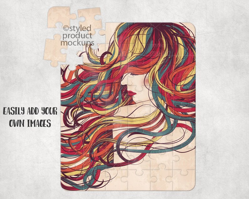 Download Dye sublimation 48 piece jigsaw puzzle mockup template Add | Etsy