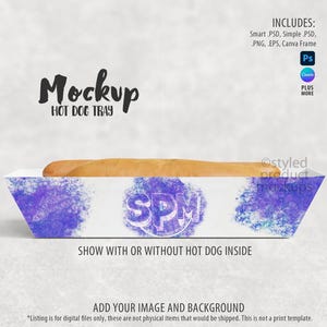 Hot Dog Tray Mockup: Photoshop, Canva, PNG (Digital Download)