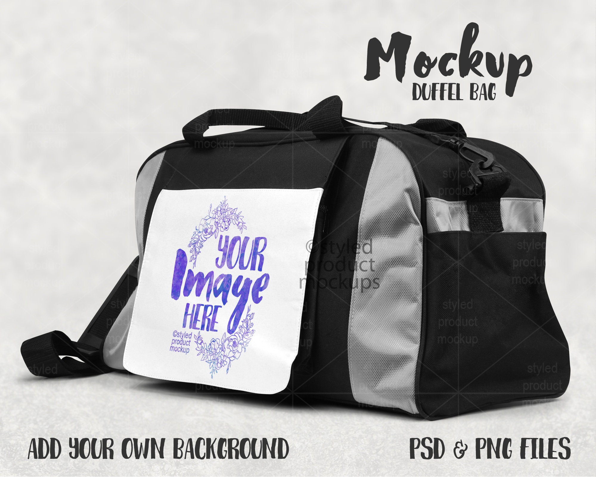 Download Dye Sublimation Duffel Bag Mockup Add Your Own Image And Etsy