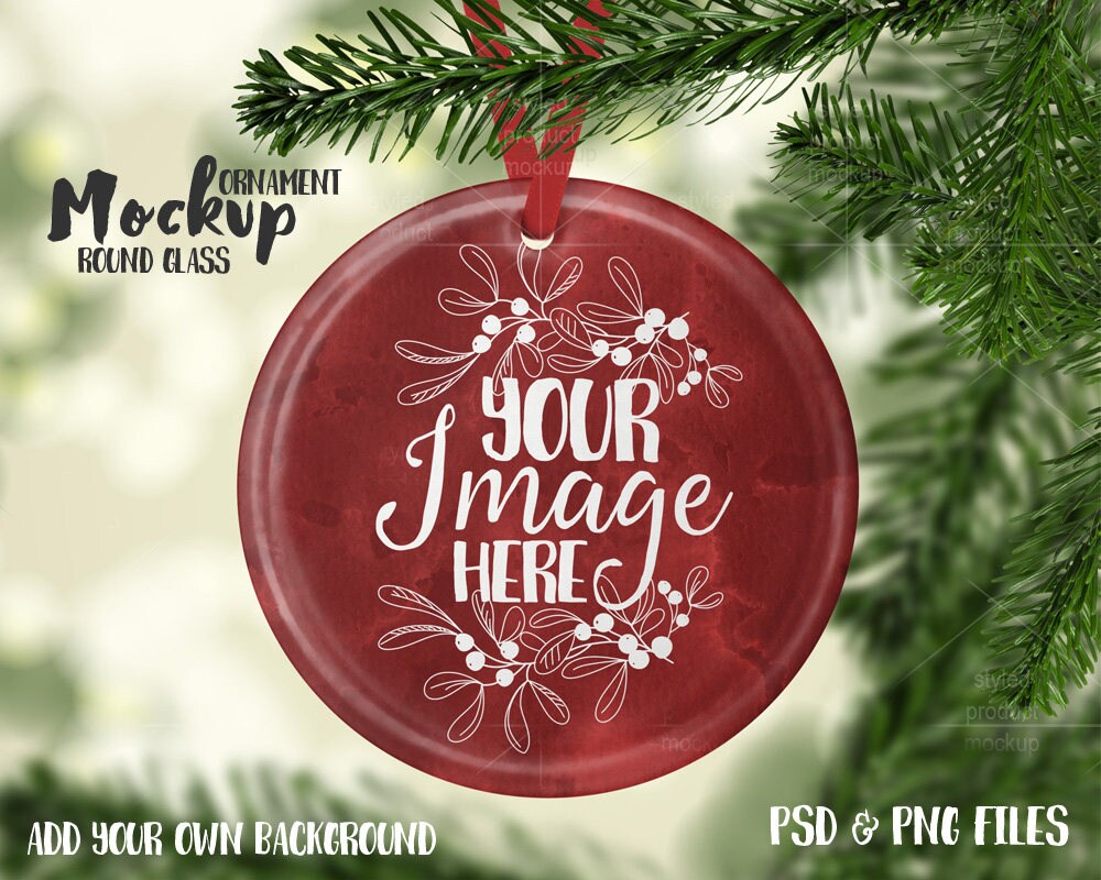 Add your own image and background Clear round Christmas ornament mockup template Add your own image and background Clear round Christmas ornament mockup template