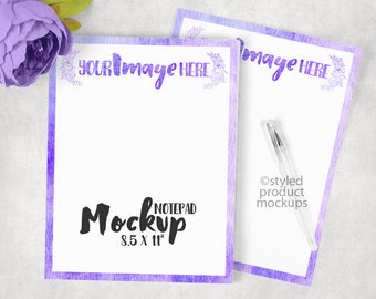 Paper notepad mockup template| Add your own image and background