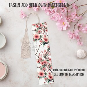 1x4 Bookmark Mockup with tassel | PSD Smart Object, PNG, EPS & Canva Frame image 3
