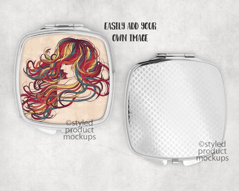 Download Square compact mirror mockup template Add your own image ...