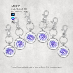 Sjabloonsjabloon ronde sleutelhanger | Party Favor-cadeauset (digitale download) afbeelding 1