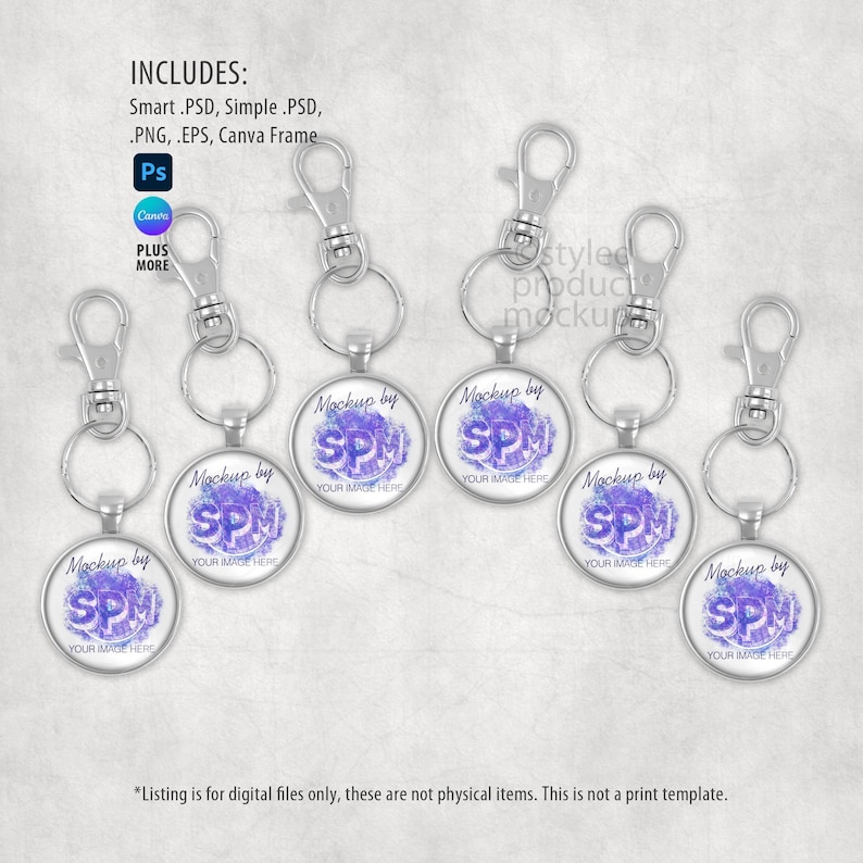 Sjabloonsjabloon ronde sleutelhanger | Party Favor-cadeauset (digitale download) afbeelding 1