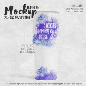 25 Unzen Becher mit Griff Mockup | Fügen Sie Ihr eigenes Bild und Hintergrund | 25 Unzen Reisebecher Mockup Dye Sublimation