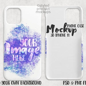 Dye sublimation 3D Phone 11 phone case mockup Add your own image and background image 1