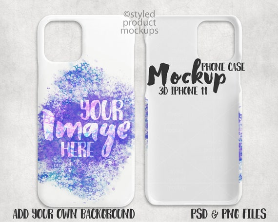 Download Dye Sublimation 3d Iphone 11 Phone Case Mockup Add Your Own Etsy