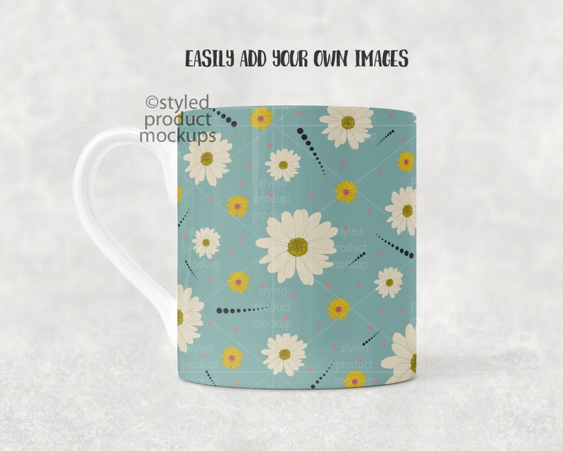 Dye sublimation 8oz bone china mug Mockup Add your own image and background image 2