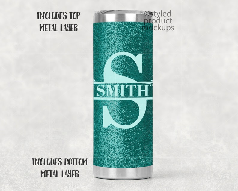 Download 20 oz glitter coated skinny tumbler Mockup Add your own | Etsy