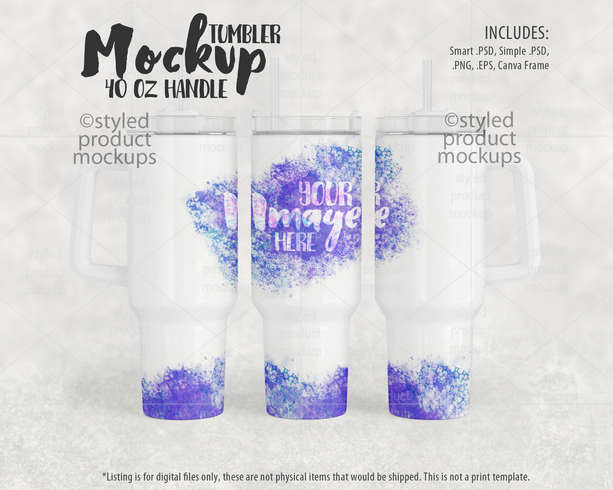 40oz Tumbler Template Full Wrap Sublimation (2535487)