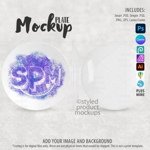 White thermosaf decoplate plate Mockup | Add your own image and background | Photoshop Smart Mockup | Canva Frame Mockup