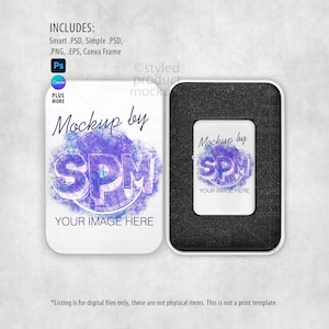 Lighter with Gift Tin Mockup | Smart Object PSD, Canva, PNG, EPS