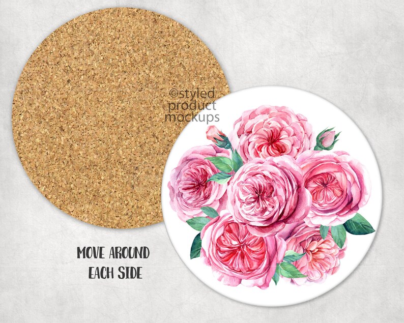 Dye Sublimation Round Hard Board Coaster With Cork Backing Etsy