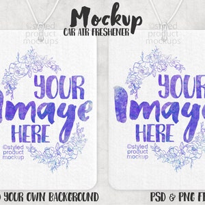 Download Dye Sublimation Rectangle Car Air Freshener Mockup Add Your Etsy