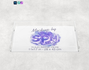 Acrylic Serving Tray Mockup | Clear Tray (PSD, PNG)