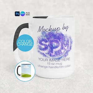 Maquette de tasse de 15 oz | Objet connecté PSD, PNG, cadre Canvas | Maquette par sublimation image 1