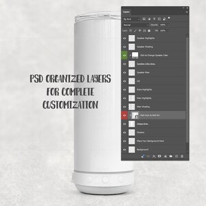 Maqueta de vaso térmico delgado de 20 oz para sublimación (PSD, Canva, PNG) imagen 3