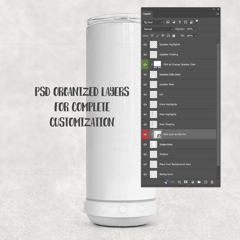 Maqueta de vaso térmico delgado de 20 oz para sublimación (PSD, Canva, PNG) imagen 3