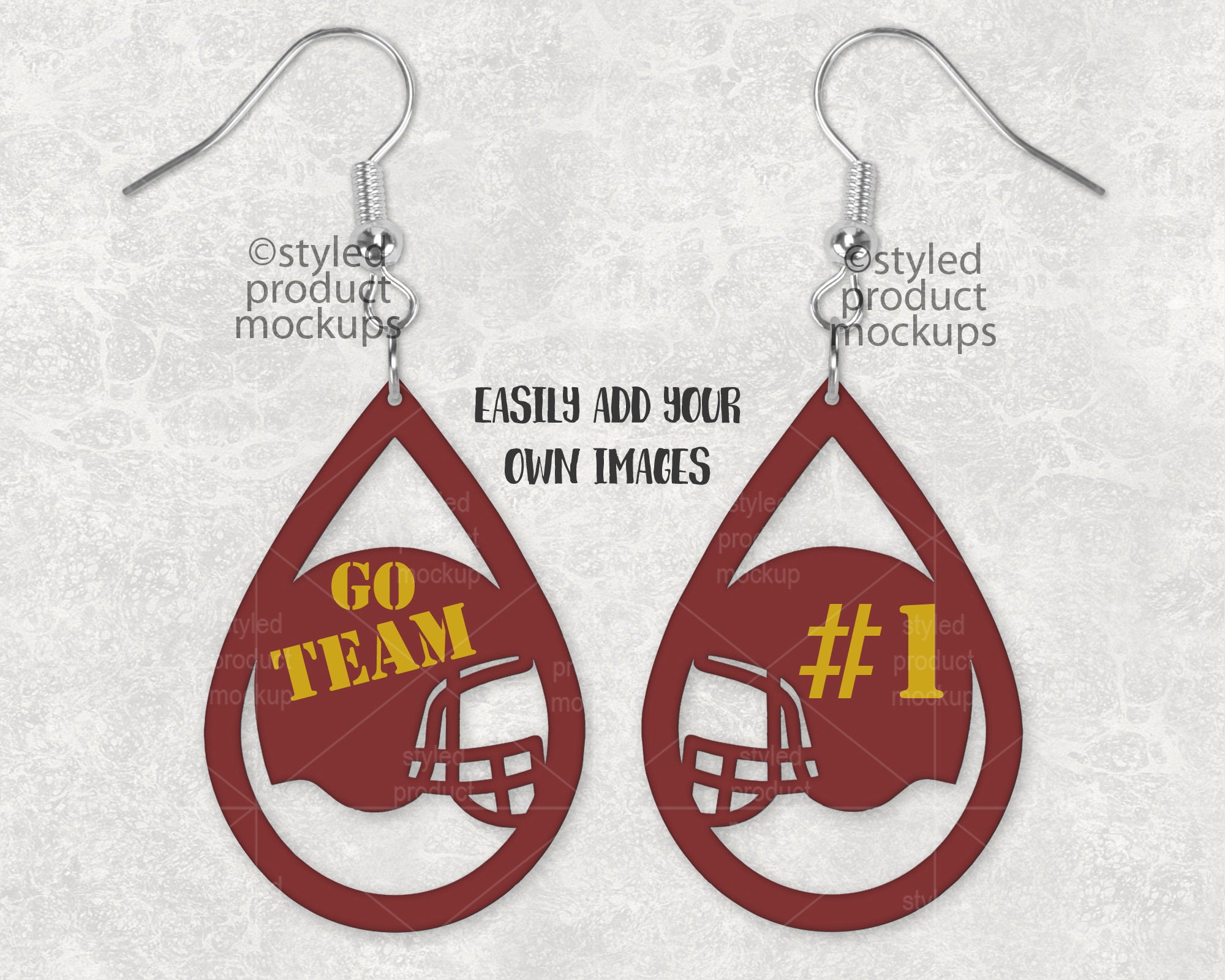 Dye Sublimation Football Helmet Shaped Earrings Add Your Own - Etsy