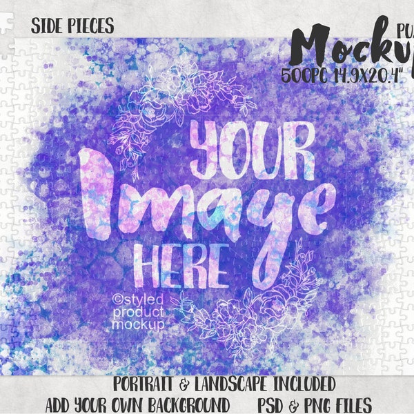 Dye sublimation 500 piece puzzle Mockup | Add your own image and background