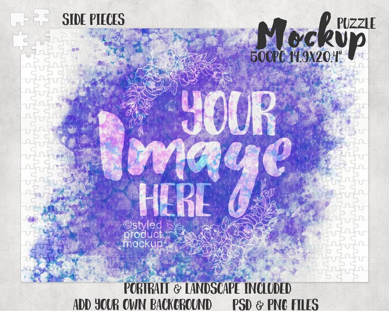 Dye Sublimation 500 Piece Puzzle Mockup Add Your Own Image | Etsy