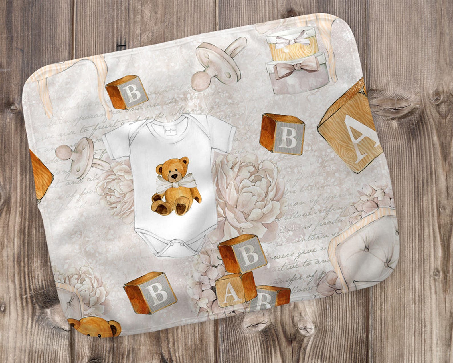 Dye Sublimation Fleece Burp Cloth Template Mockup Add Your Etsy