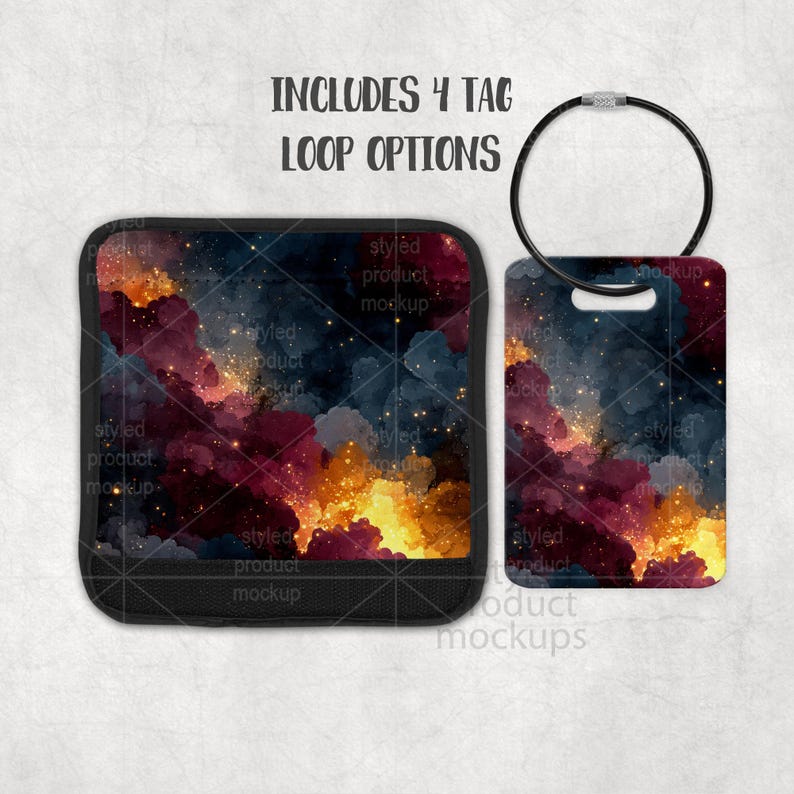 Sublimation rectangle luggage tag and wrap mockup | Add your own image and background image 5