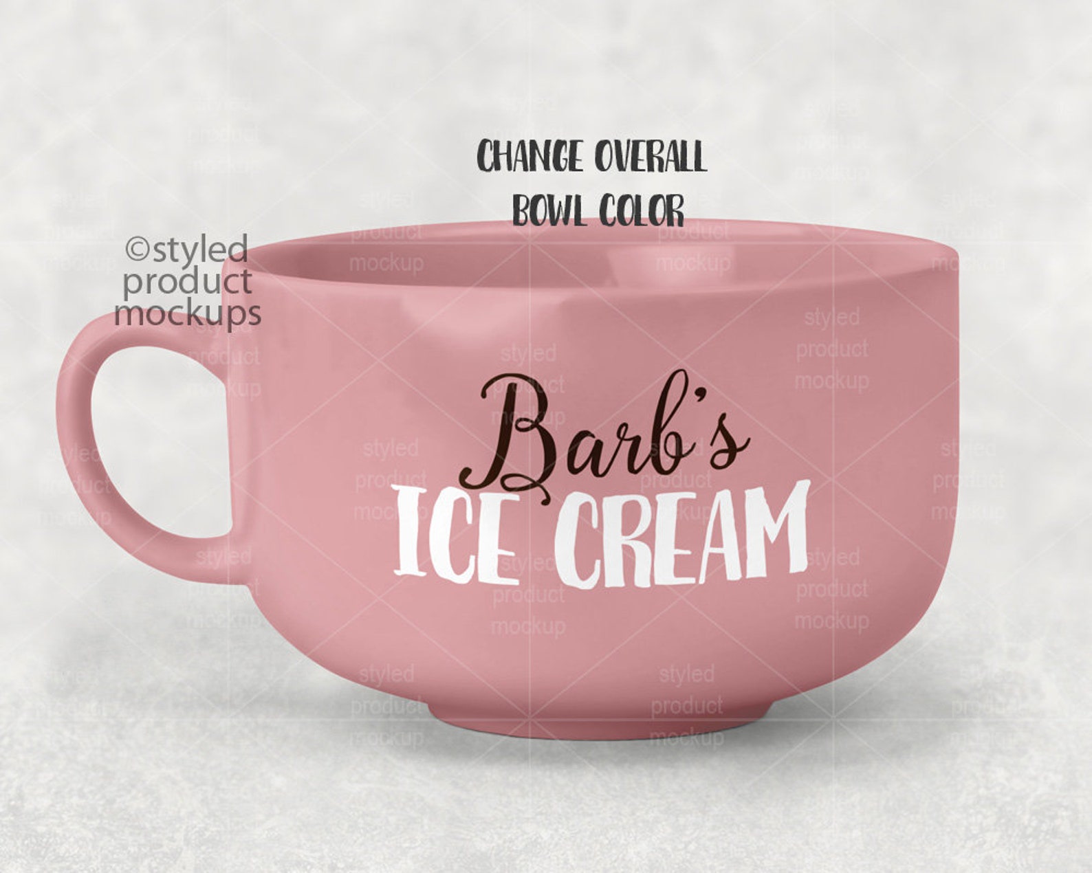 Dye Sublimation Chili or Ice Cream Bowl Mockup Template Add Etsy
