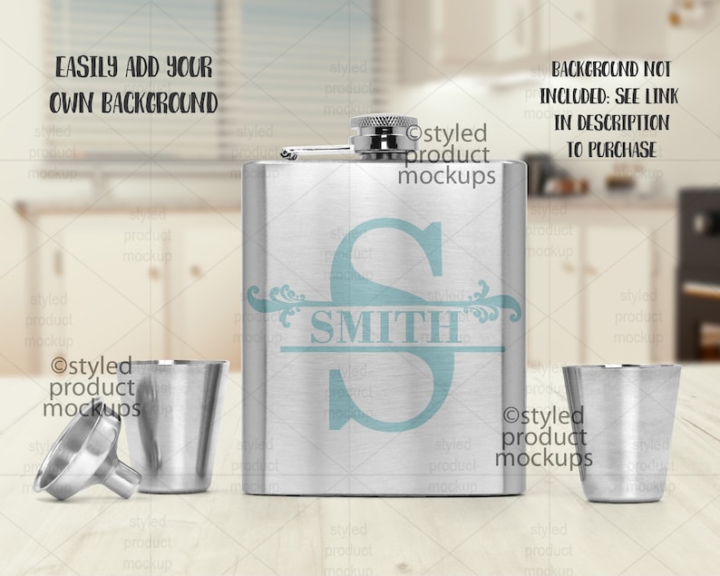 Download Dye sublimation hip flask gift set mockup Add your own image | Etsy