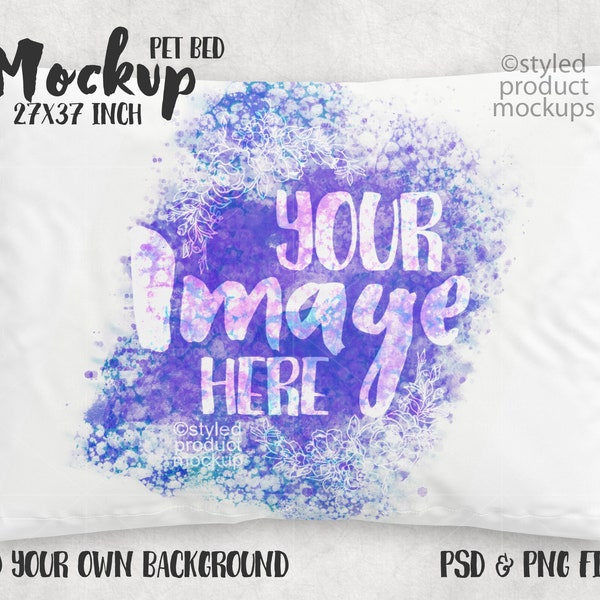 Dye sublimation 27x37 inch pet bed pillow cushion Mockup | Add your own image and background