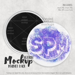 Magnet back button Mockup | Add your own image and background