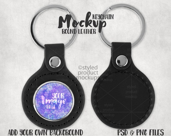 Download Dye Sublimation Round Shaped Leather Keychain Mockup Template Etsy