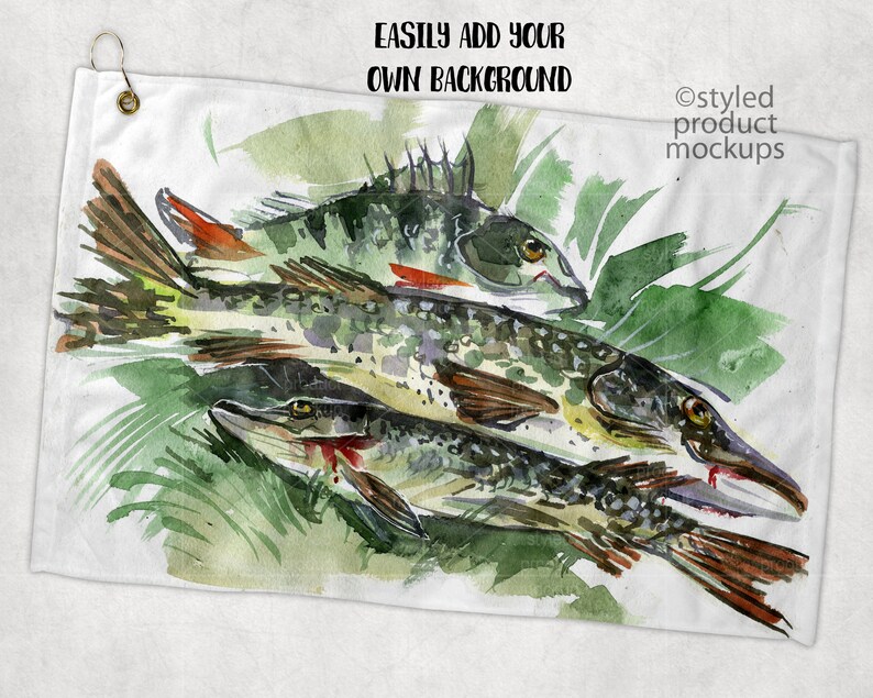 Dye Sublimation 16x25 Golf Towel Mockup Add Your Own Image Etsy