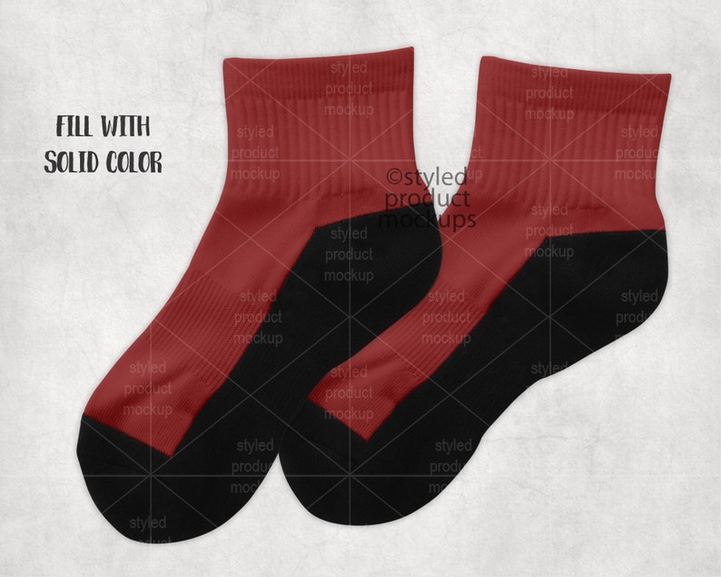 Download Dye sublimation adult ankle sock with black sole Mockup ...