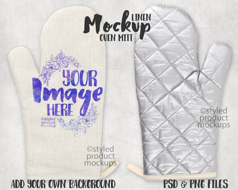Download Dye sublimation linen oven mitt mockup Add your own image ...