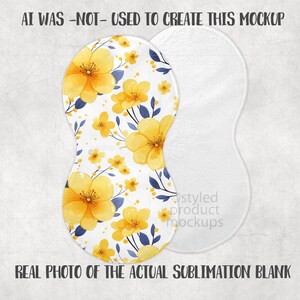 Peanut Shaped Burp Cloth Mockup | PSD, PNG, EPS & Canva | Sublimation Baby Burp Rag image 7