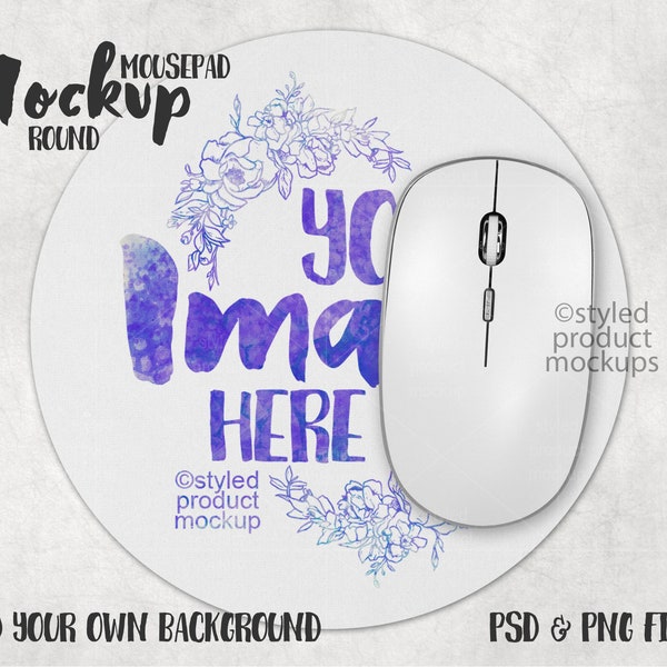 Round Mousepad Mockup Template | Add your own image and background