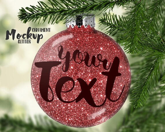 Download Glitter Christmas Ornament Mockup Template Glitter Filled Etsy