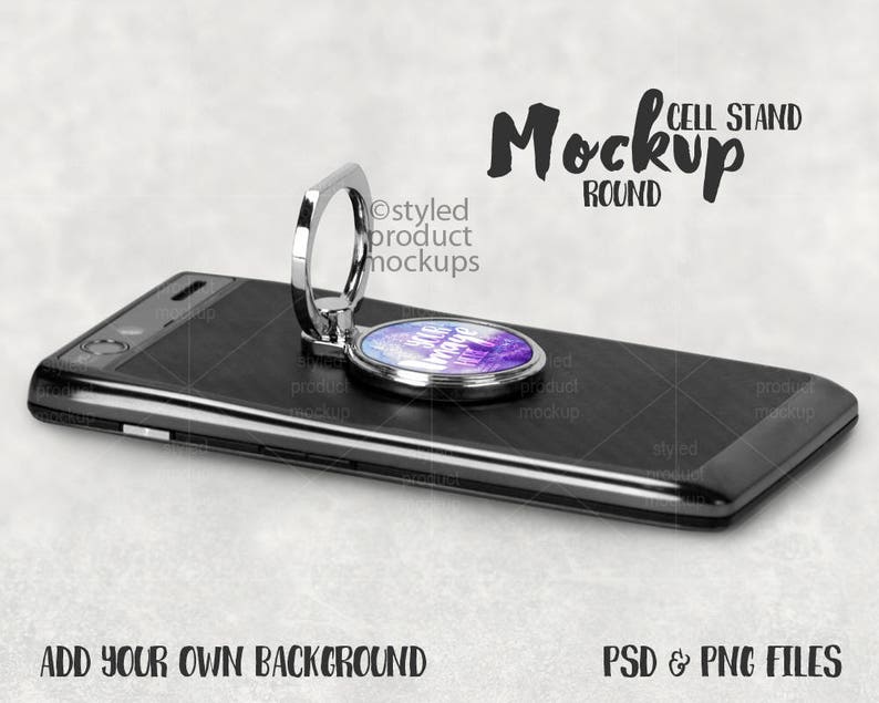 Download Cell Phone Stand Grip Mockup Template Add Your Own Image And Etsy