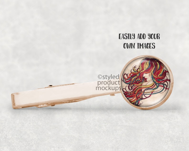 Glass cabochon style tie clip Mockup Add your own image and | Etsy